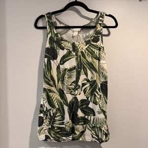 H&M MAMA nursing tank top in tropical leaves pattern size small